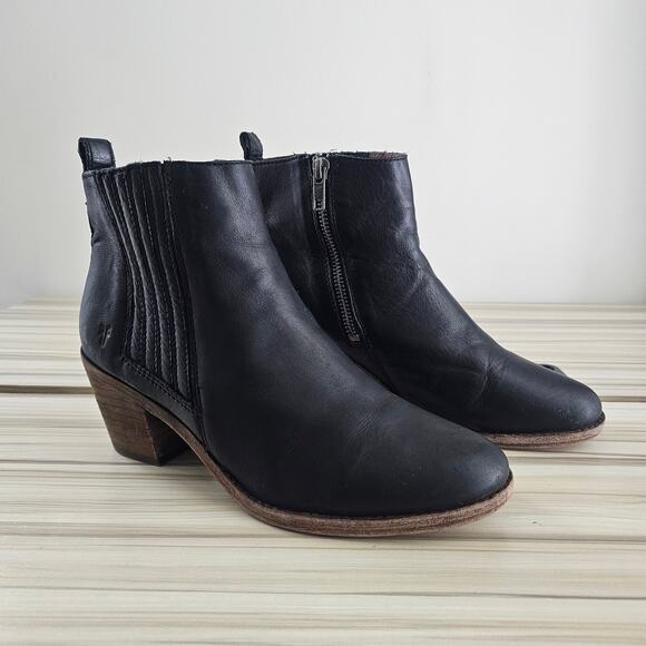 Frye Alton Black Leather Chelsea Boots Size 7.5 - Picture 1 of 8
